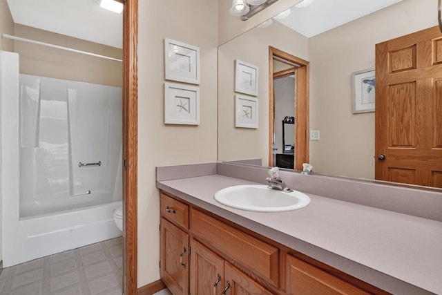 507 Cambridge Ln, Shorewood, IL 60404 - bathroom featuring tile patterned floors, vanity, and bathtub / shower combination
