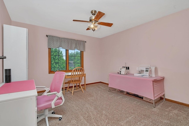 507 Cambridge Ln, Shorewood, IL 60404 - office space with carpet and a ceiling fan