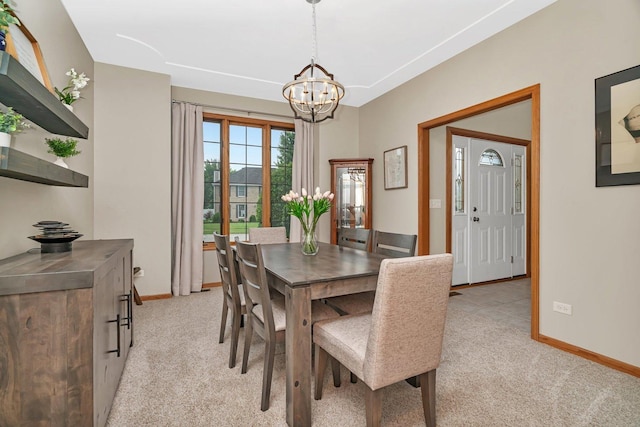 507 Cambridge Ln, Shorewood, IL 60404 - dining space with a chandelier and light carpet