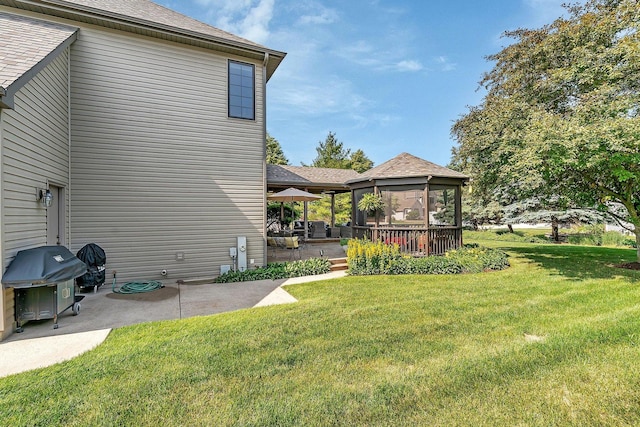 507 Cambridge Ln, Shorewood, IL 60404 - view of green lawn featuring a gazebo and a patio area