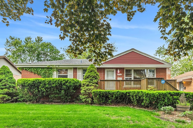 3918 213th Pl, Matteson, IL 60443 - ranch-style home featuring brick siding and a front yard