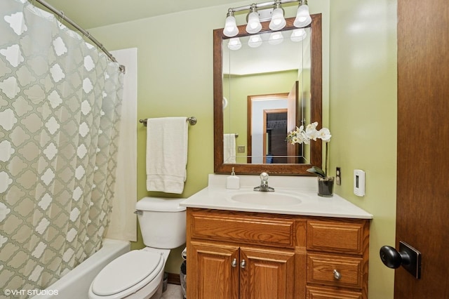 7404 Wooded Shore Dr, Wonder Lake, IL 60097 - bathroom with vanity, toilet, and shower / tub combo with curtain