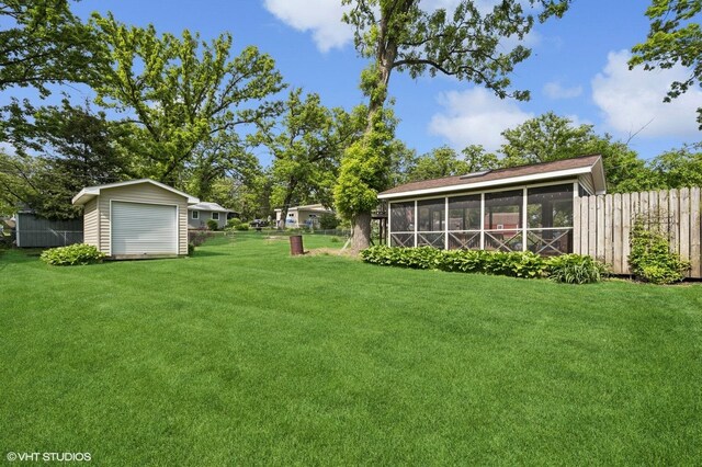 7404 Wooded Shore Dr, Wonder Lake, IL 60097 - view of yard featuring a sunroom