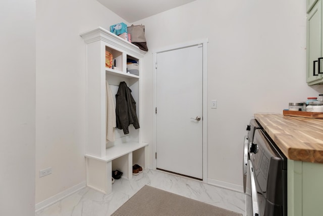 2034 Link Dr, Buffalo Grove, IL 60089 - mudroom featuring light marble finish flooring and baseboards