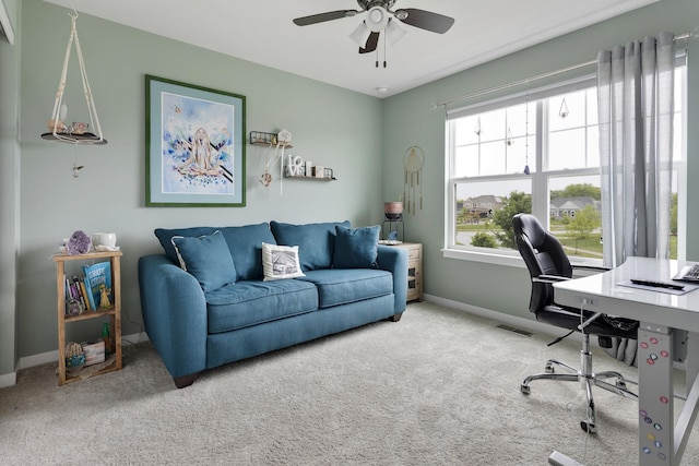 2034 Link Dr, Buffalo Grove, IL 60089 - carpeted office space with baseboards and ceiling fan