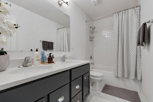 2034 Link Dr, Buffalo Grove, IL 60089 - full bath featuring double vanity, shower / tub combo, and toilet