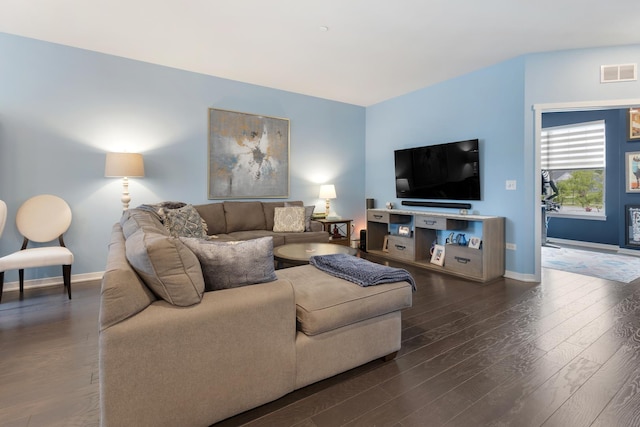 2034 Link Dr, Buffalo Grove, IL 60089 - living room with dark wood-type flooring and baseboards