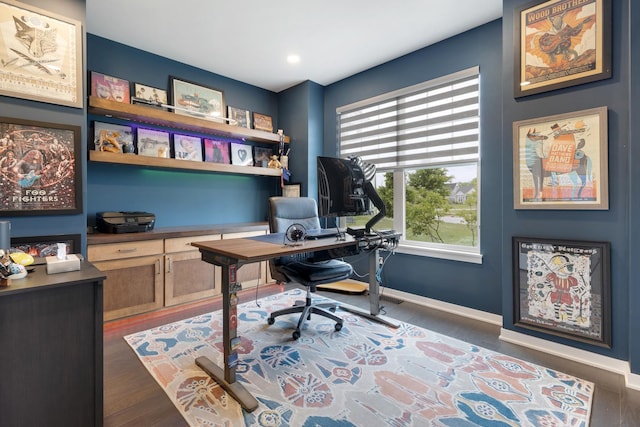 2034 Link Dr, Buffalo Grove, IL 60089 - office area featuring wood finished floors, baseboards, and recessed lighting