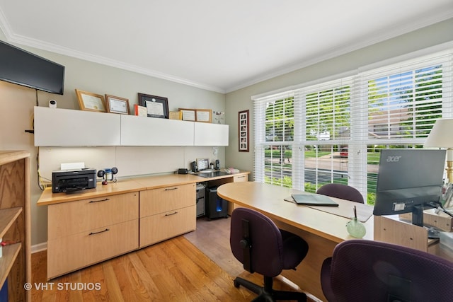 1149 Saddle Ridge Trl, Cary, IL 60013 - home office featuring light wood-style flooring and crown molding