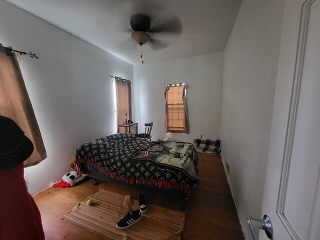 1006 N Park St, Streator, IL 61364 - bedroom with wood finished floors and ceiling fan