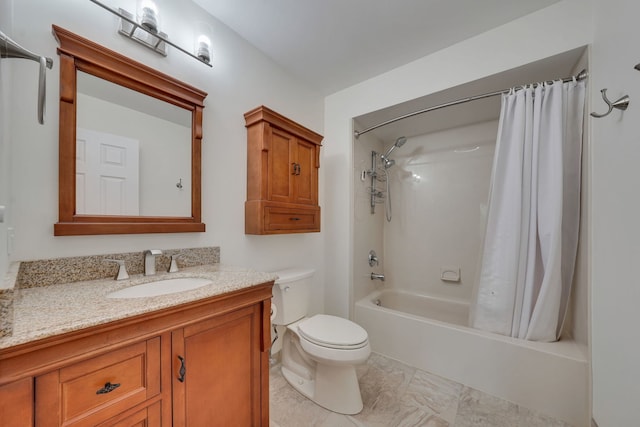208 Spring Ct, Bloomingdale, IL 60108 - full bathroom with shower / bath combo, vanity, and tile patterned flooring