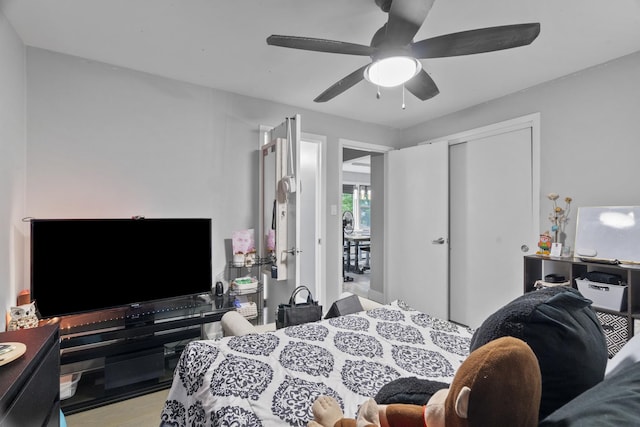 6004 S Keeler Ave, Chicago, IL 60629 - bedroom with a closet, wood finished floors, and ceiling fan