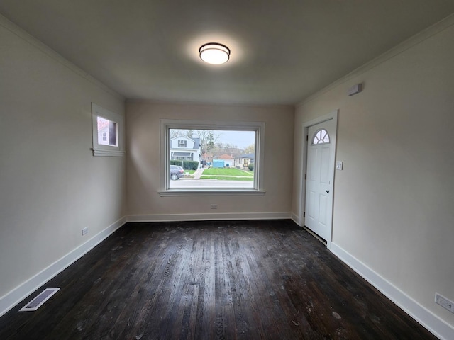 12416 S Carpenter St, Calumet Park, IL 60827 - unfurnished room featuring crown molding, dark wood finished floors, and baseboards