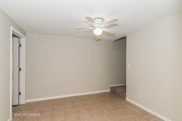 25785 W Hillside Ave, Ingleside, IL 60041 - spare room featuring ceiling fan and baseboards