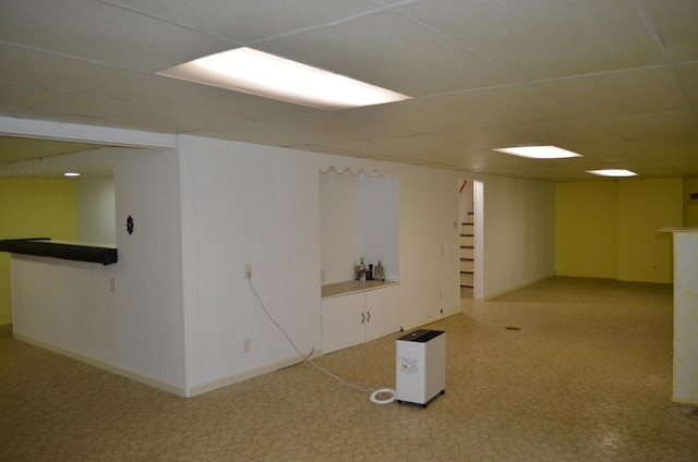 3127 Jo Ann Dr, Joliet, IL 60431 - finished basement with a drop ceiling, stairs, and baseboards