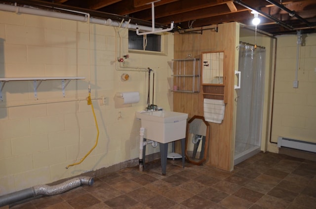 3127 Jo Ann Dr, Joliet, IL 60431 - unfinished basement featuring a baseboard heating unit