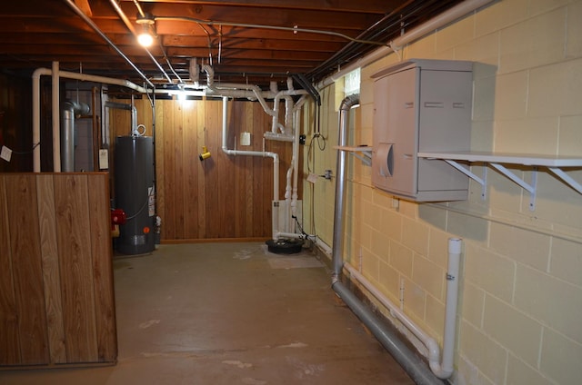 3127 Jo Ann Dr, Joliet, IL 60431 - unfinished basement featuring water heater and concrete block wall