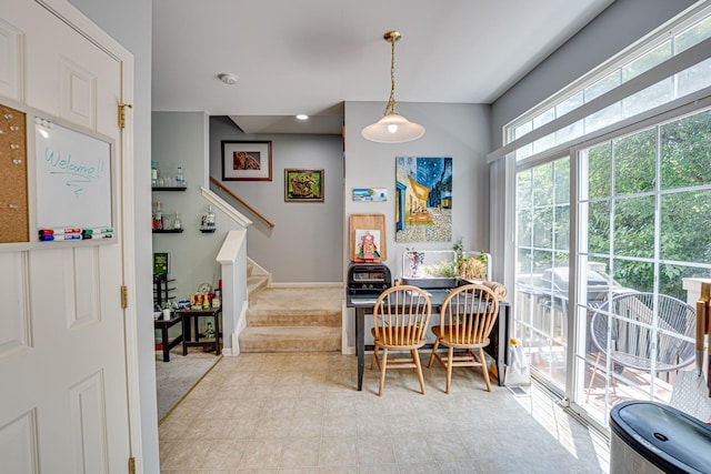 3355 Kentshire Cir, Aurora, IL 60504 - dining room featuring stairs and baseboards