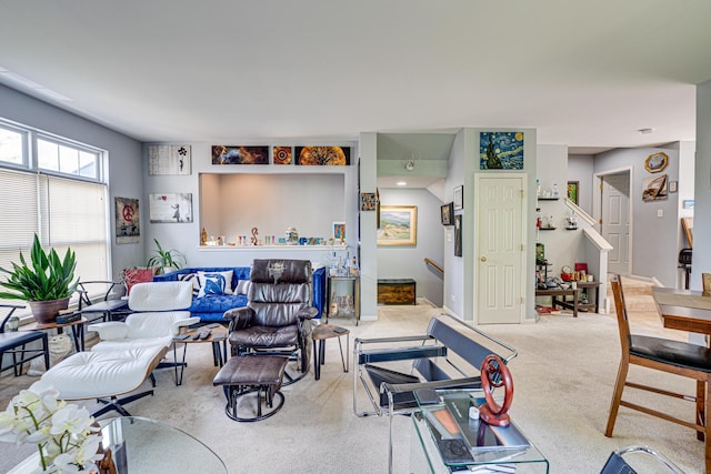 3355 Kentshire Cir, Aurora, IL 60504 - living room with stairs and carpet