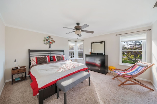 1282 Berkshire Ln, Grayslake, IL 60030 - bedroom with carpet floors, multiple windows, baseboards, and ornamental molding