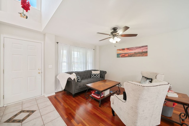 1282 Berkshire Ln, Grayslake, IL 60030 - living area with ceiling fan and tile patterned floors