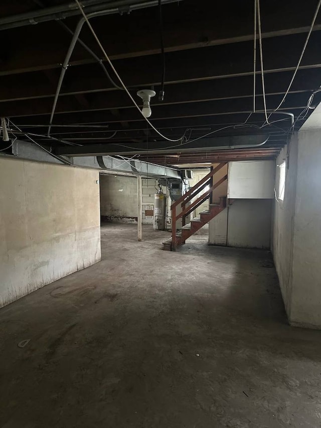402 N NW Hwy, Park Ridge, IL 60068 - unfinished basement with stairway and water heater