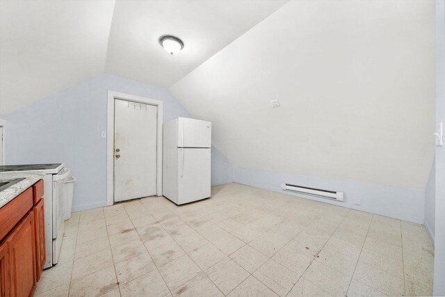 5014 S Paulina St, Chicago, IL 60609 - additional living space featuring a baseboard heating unit and lofted ceiling