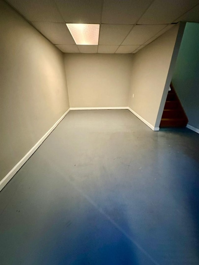 1458 Woodland Dr, South Elgin, IL 60177 - finished basement with baseboards and a paneled ceiling