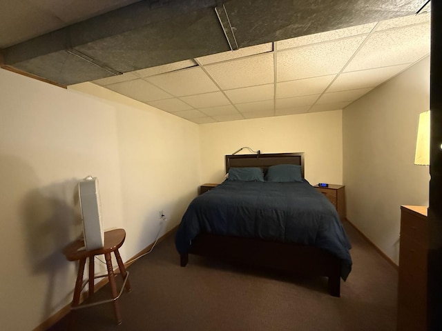 612 S 1st Ave, Forreston, IL 61030 - bedroom with a paneled ceiling, carpet flooring, and baseboards