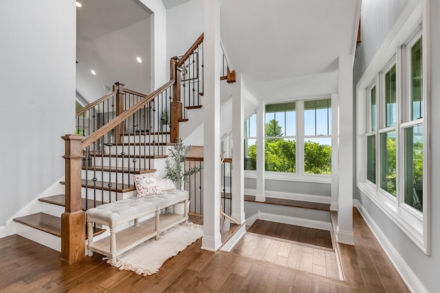 7166 Clubhouse Dr, Yorkville, IL 60560 - stairs with wood-type flooring and baseboards