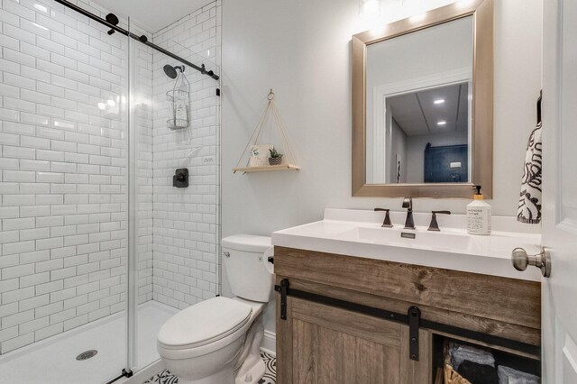 7166 Clubhouse Dr, Yorkville, IL 60560 - bathroom with toilet, a shower stall, and vanity