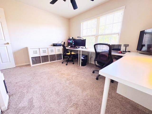 11319 Maplewood Dr, Plainfield, IL 60585 - carpeted office space with ceiling fan