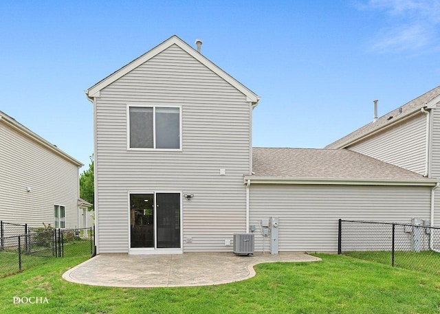 2413 Roxbury Ln, Montgomery, IL 60538 - back of house with a patio area, central AC, and roof with shingles