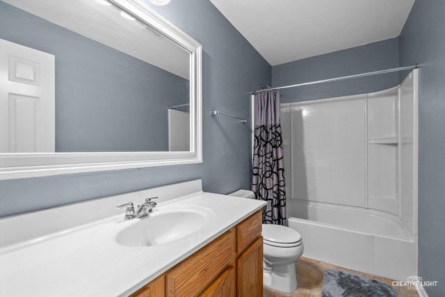 6N307 Whitmore Cir Unit A, Saint Charles, IL 60174 - bathroom with vanity, toilet, and shower / bath combo with shower curtain