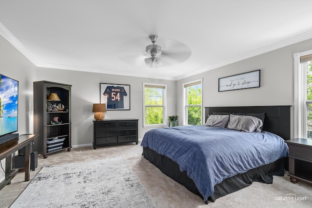 6N307 Whitmore Cir Unit A, Saint Charles, IL 60174 - carpeted bedroom with ornamental molding, multiple windows, ceiling fan, and baseboards