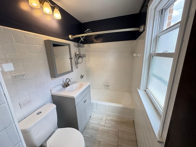 6649 S Karlov Ave, Chicago, IL 60629 - bathroom with vanity, toilet, shower / bath combination, and wood finish floors