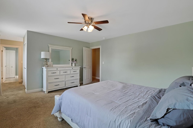 562 Revere Ave, Westmont, IL 60559 - bedroom with light carpet and ceiling fan