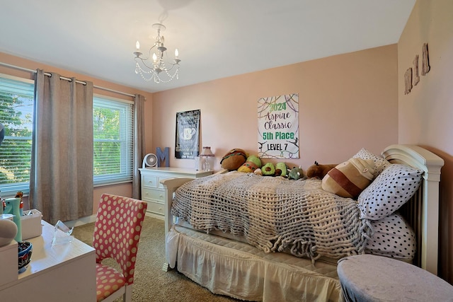 562 Revere Ave, Westmont, IL 60559 - bedroom with a chandelier and carpet floors