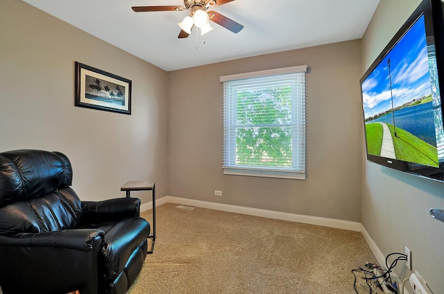 562 Revere Ave, Westmont, IL 60559 - sitting room featuring light carpet and ceiling fan