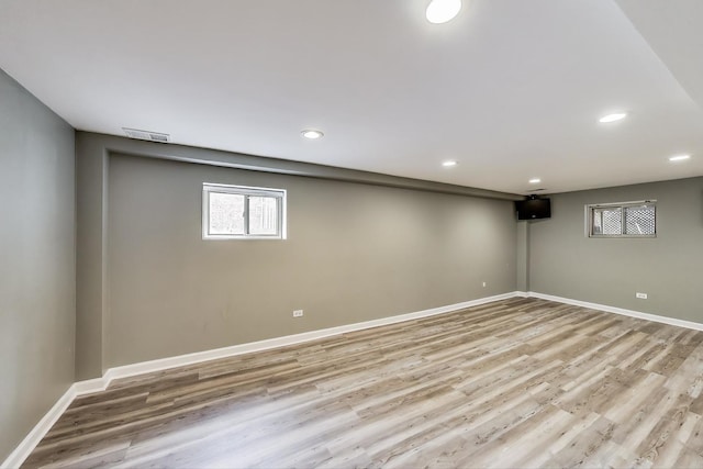 9906 S Saint Louis Ave, Evergreen Park, IL 60805 - basement with light wood-style floors, baseboards, and recessed lighting
