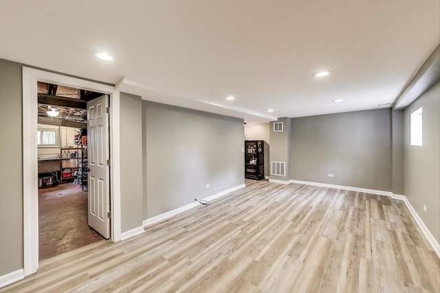 9906 S Saint Louis Ave, Evergreen Park, IL 60805 - basement featuring recessed lighting, light wood-style floors, and baseboards