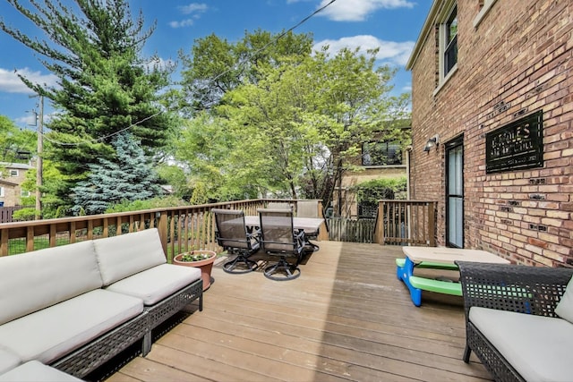9906 S Saint Louis Ave, Evergreen Park, IL 60805 - wooden deck featuring outdoor dining area and an outdoor hangout area