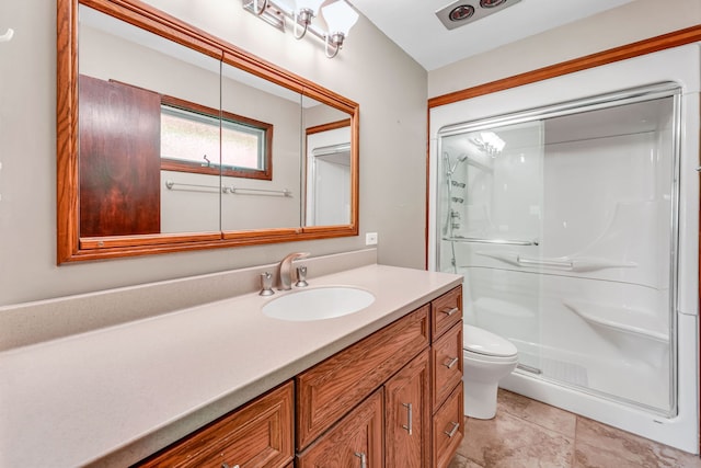 24721 S Walnut St, Crete, IL 60417 - bathroom with vanity, toilet, and a stall shower