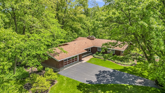 24721 S Walnut St, Crete, IL 60417 - aerial view of property and surrounding area featuring a heavily wooded area
