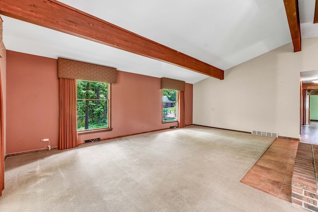 24721 S Walnut St, Crete, IL 60417 - unfurnished living room with beam ceiling and baseboards