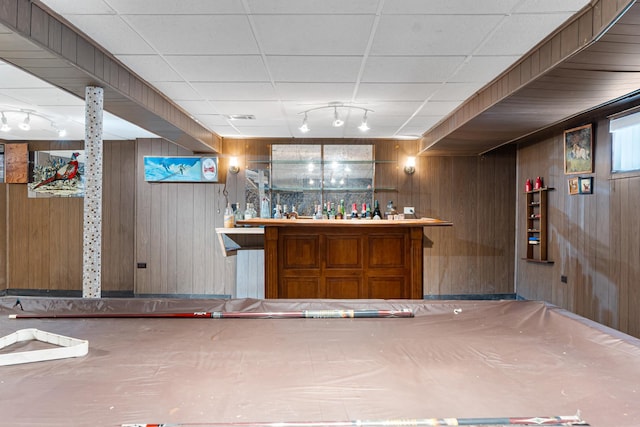 8952 S E End Ave, Chicago, IL 60617 - indoor dry bar with wood walls and track lighting