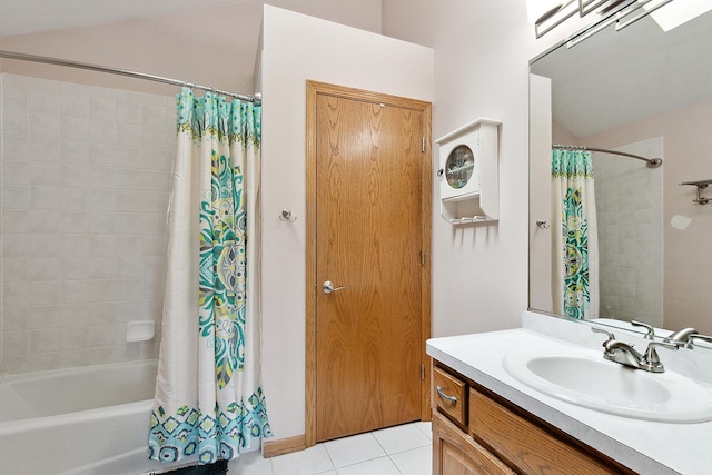 8542 Monaghan Dr, Tinley Park, IL 60487 - bathroom with vanity, tile patterned floors, and shower / bath combo