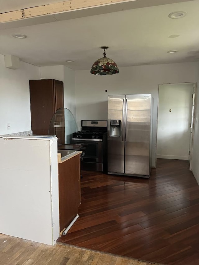 2517 S 4th Ave, North Riverside, IL 60546 - kitchen with stainless steel appliances, dark wood-type flooring, and recessed lighting