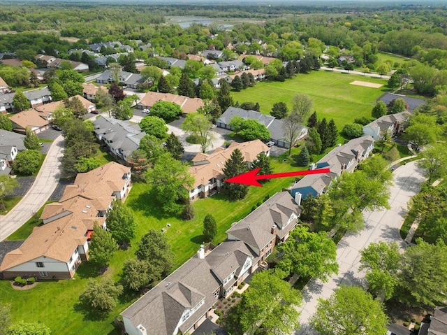 1611 W Partridge Ct Unit 8, Arlington Heights, IL 60004 - aerial view of residential area featuring a heavily wooded area