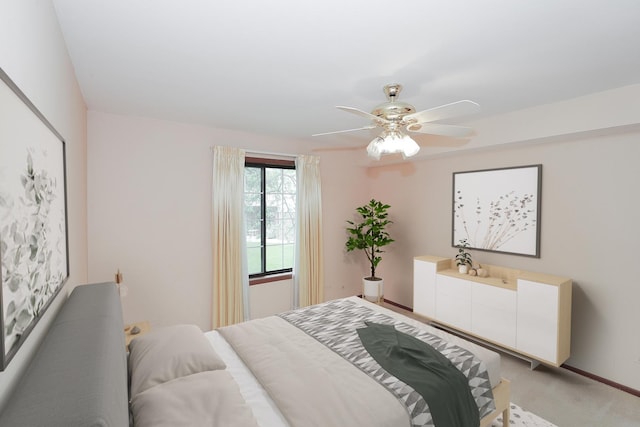 1611 W Partridge Ct Unit 8, Arlington Heights, IL 60004 - bedroom with light colored carpet, baseboards, and a ceiling fan